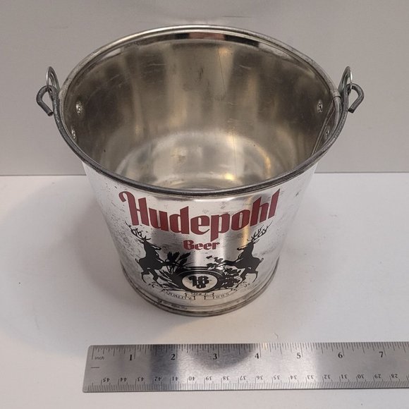 Hudepohl Beer Brewing Company Galvanized Metal Chill Pail Can Cincinnati Ohio - Picture 10 of 10
